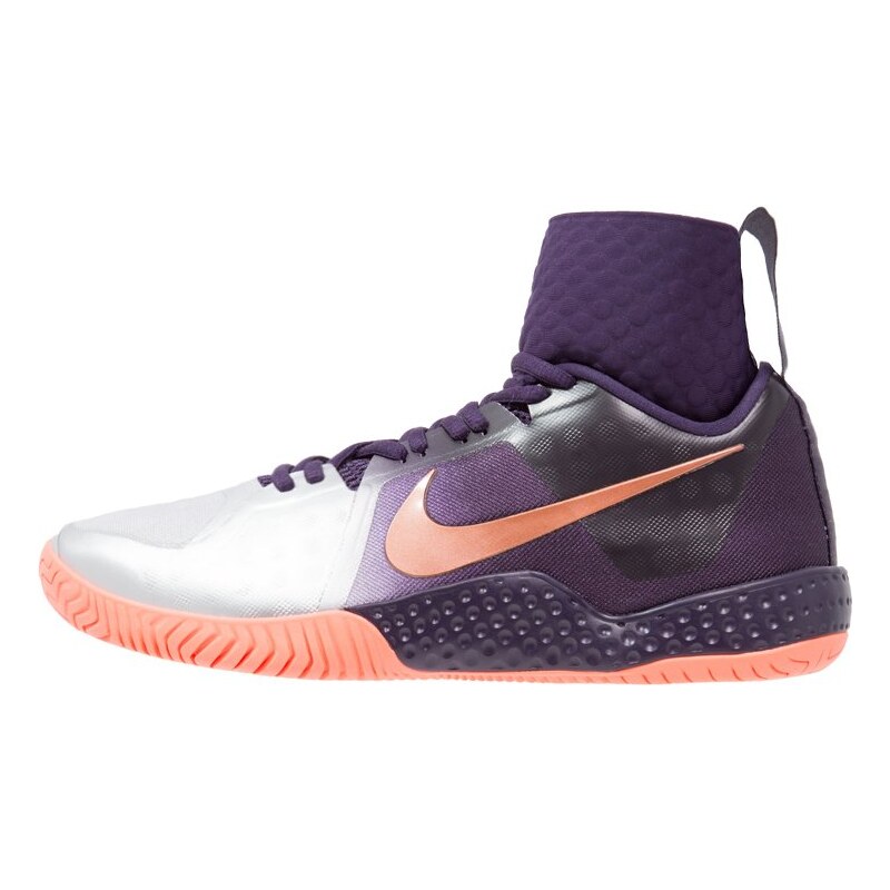 Nike Performance COURT FLARE Chaussures de tennis sur terre battue purple dynasty/metallic rose gold/bright mango/metallic silver