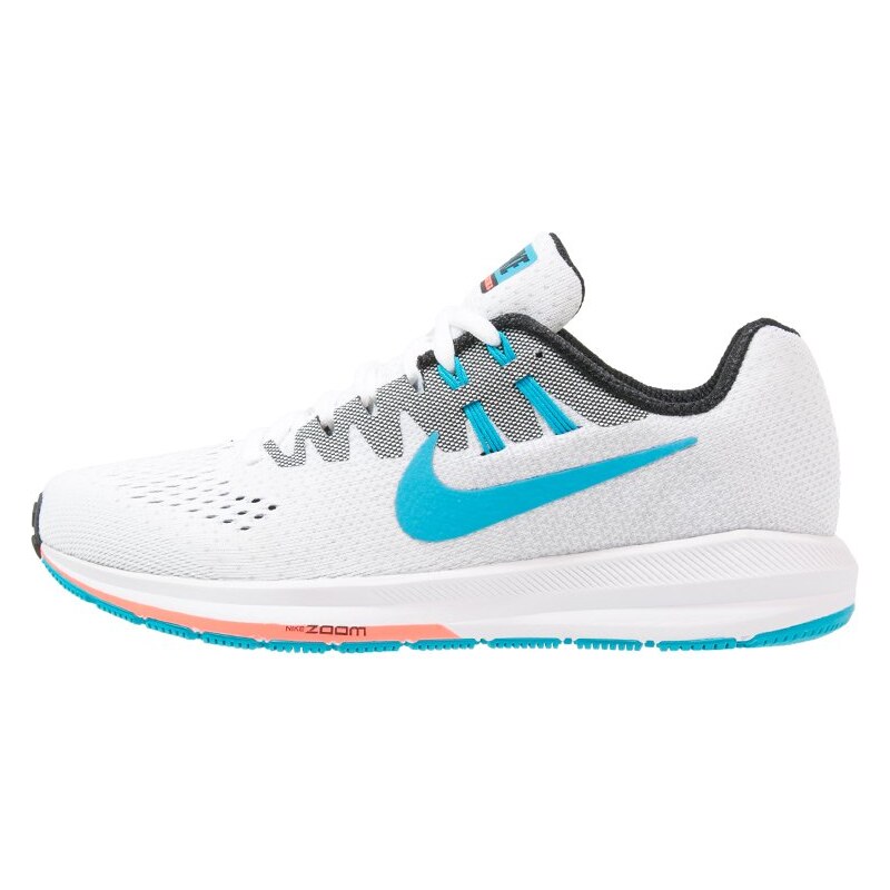 Nike Performance AIR ZOOM STRUCTURE 20 Chaussures de running stables white/blue lagoon/black/hot lava/wolf grey