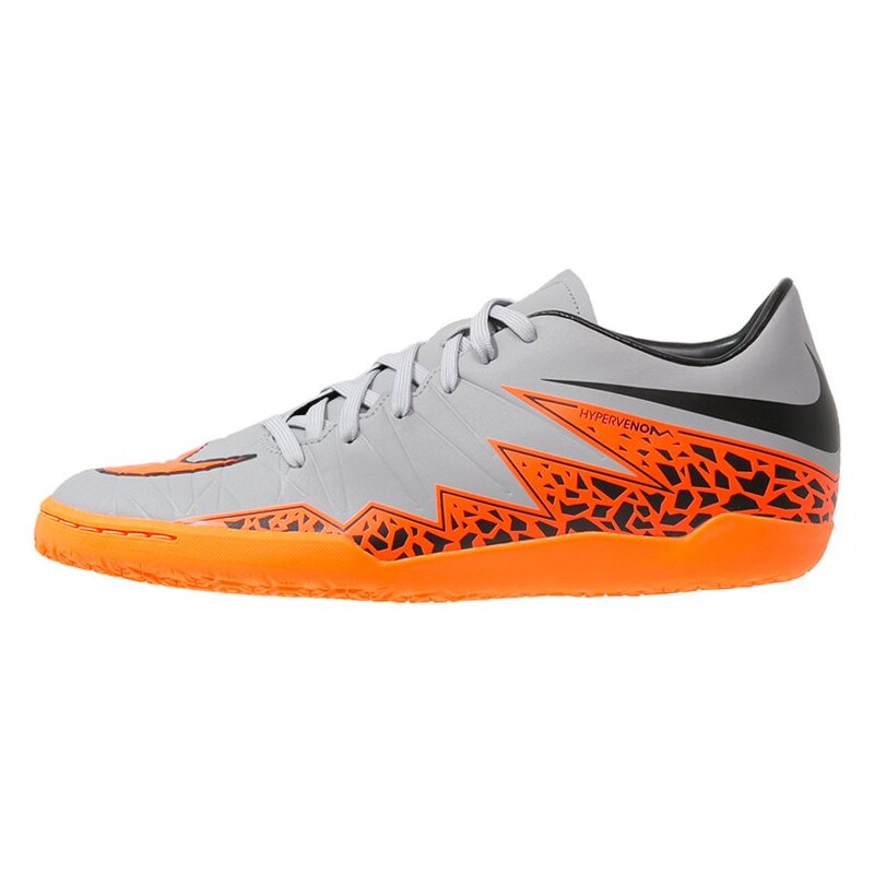 Nike Performance HYPERVENOM PHELON II IC Chaussures de foot en salle wolf grey/total orange/black
