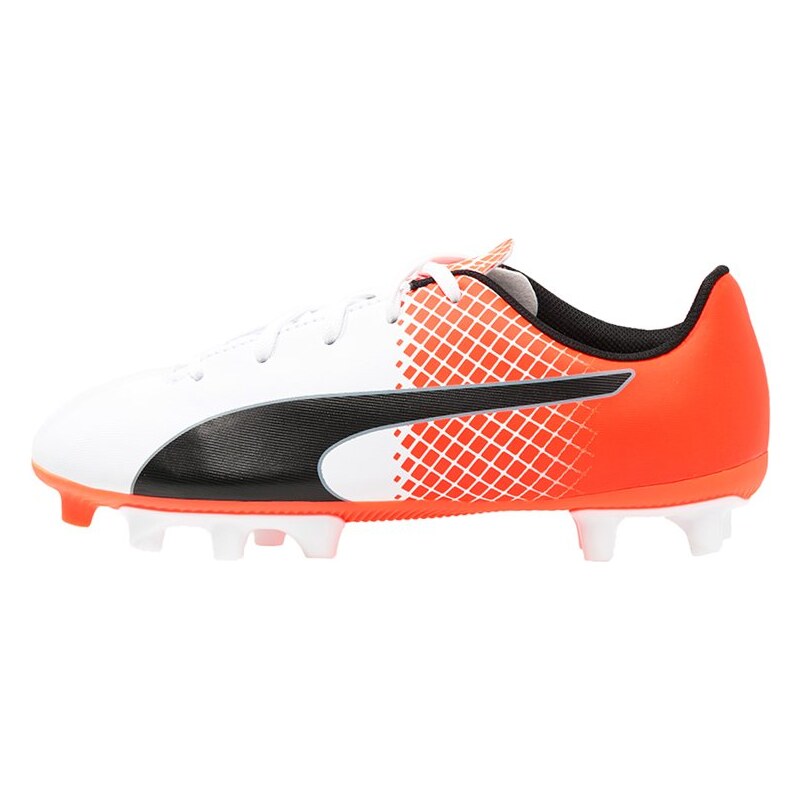 Puma EVOSPEED 5.5 FG Chaussures de foot à crampons white/black/shocking orange
