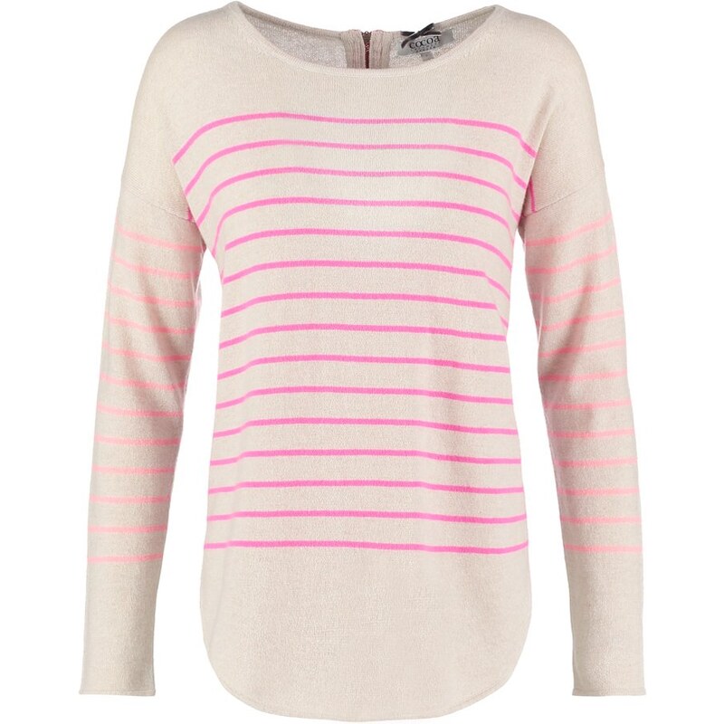 Cocoa Cashmere Pullover mango/dayglow/oatmeal