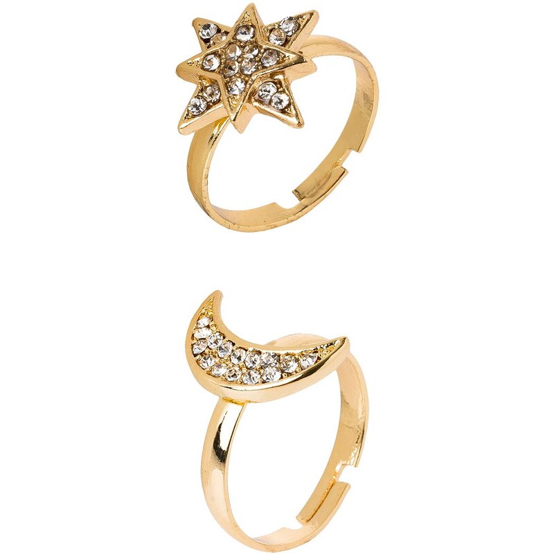 sweet deluxe SET Bague goldcoloured/crystal