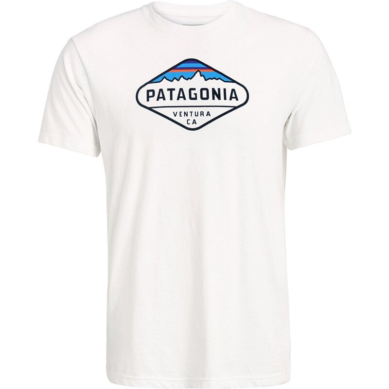 Patagonia FITZ ROY Tshirt imprimé white