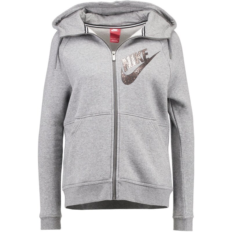 Nike Sportswear Veste en sweat carbon heather/dark grey/metallic red bronze