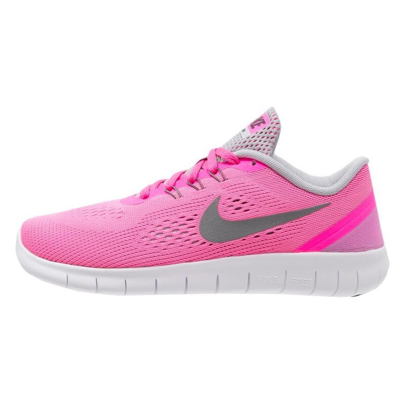 Nike Performance FREE RUN Chaussures de course neutres pink blast/metallic silver/white/black/wolf grey