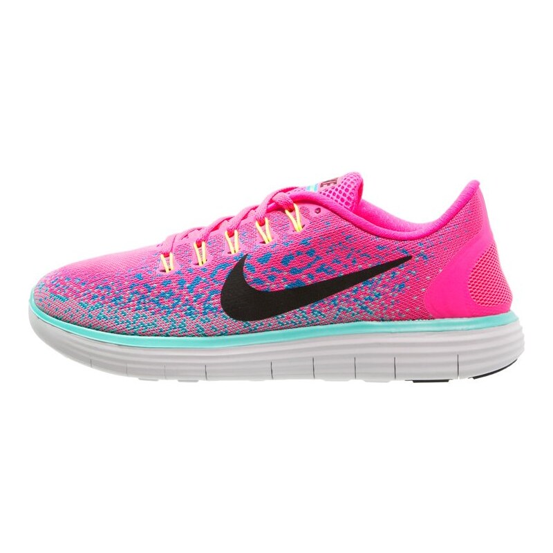 Nike Performance FREE RUN DISTANCE Chaussures de course neutres hyper pink/black/blue glow/hyper turquoise/offwhite