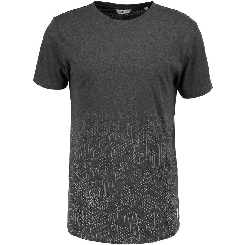 Only & Sons ONSNY Tshirt imprimé dark grey melange