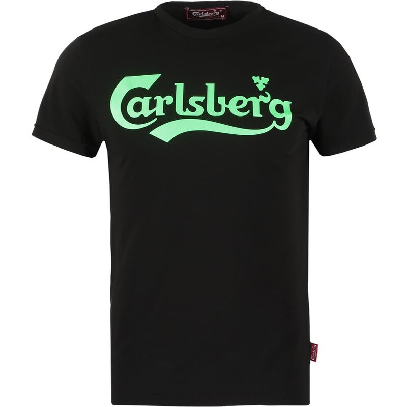 Carlsberg Tshirt imprimé nero stampa fluo