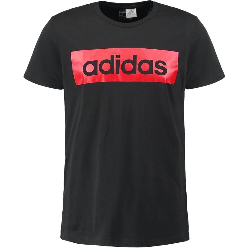 adidas Performance LIN Tshirt imprimé black/scarlet
