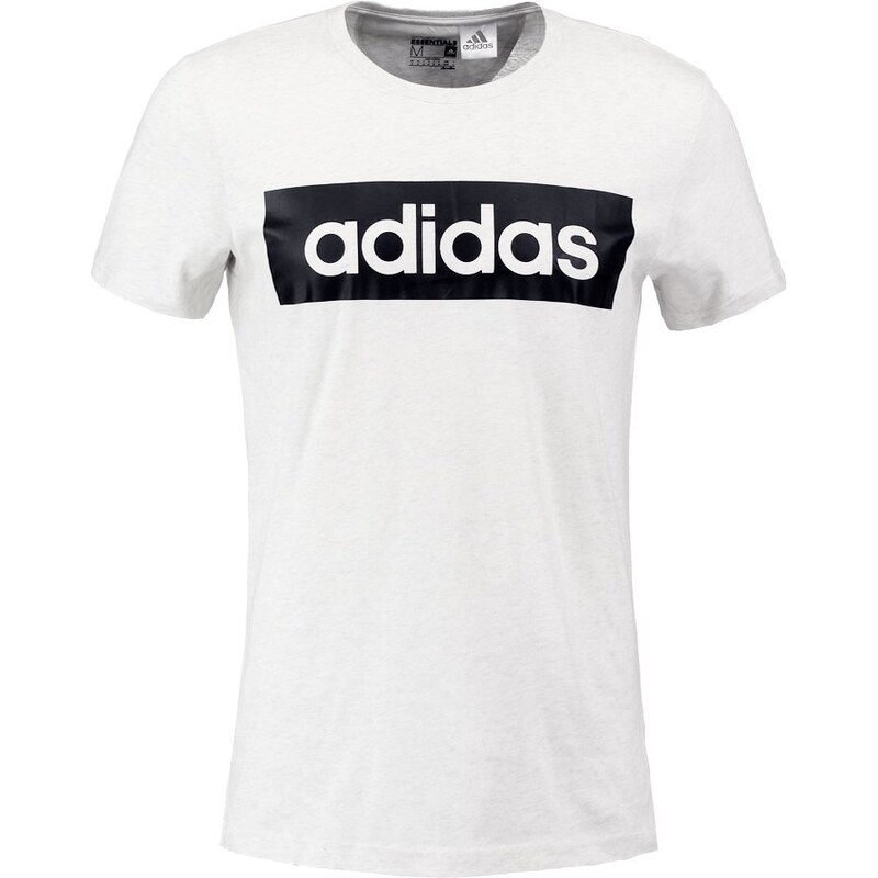 adidas Performance LIN Tshirt de sport white melange/black