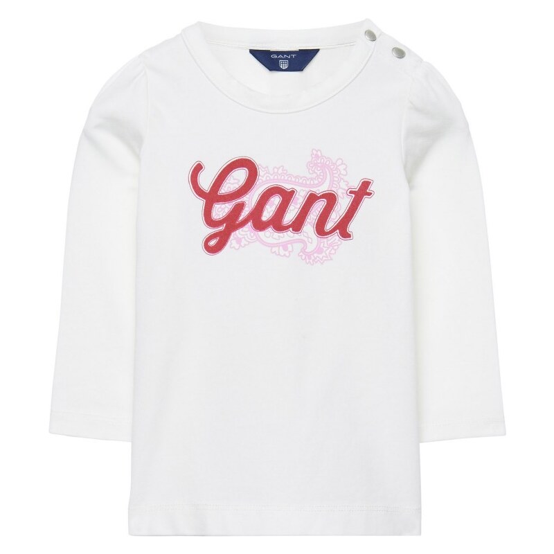 GANT T-shirt Signature à Manches Longues Pour Fille - Eggshell