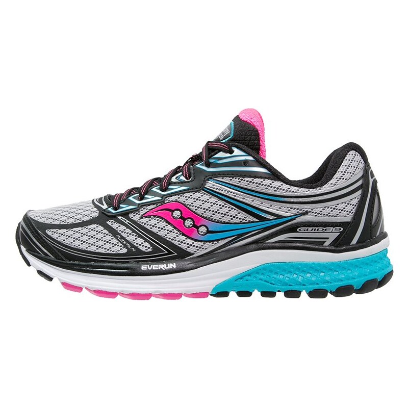 Saucony GUIDE 9 Chaussures de running stables grey/blue/pink