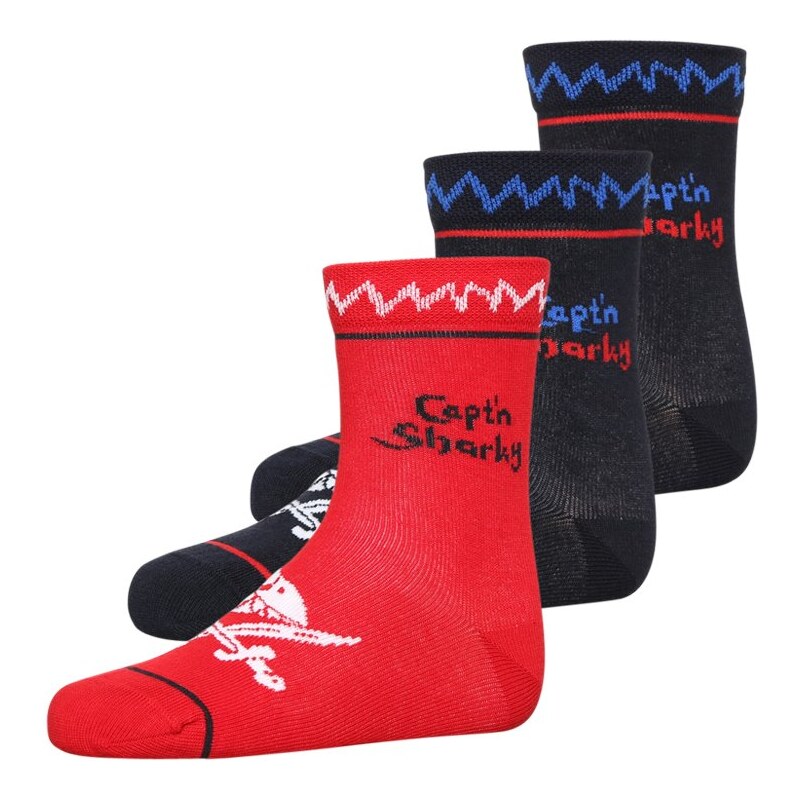 Coppenrath Verlag CAPT'N SHARKY 3 PACK Chaussettes navy/red