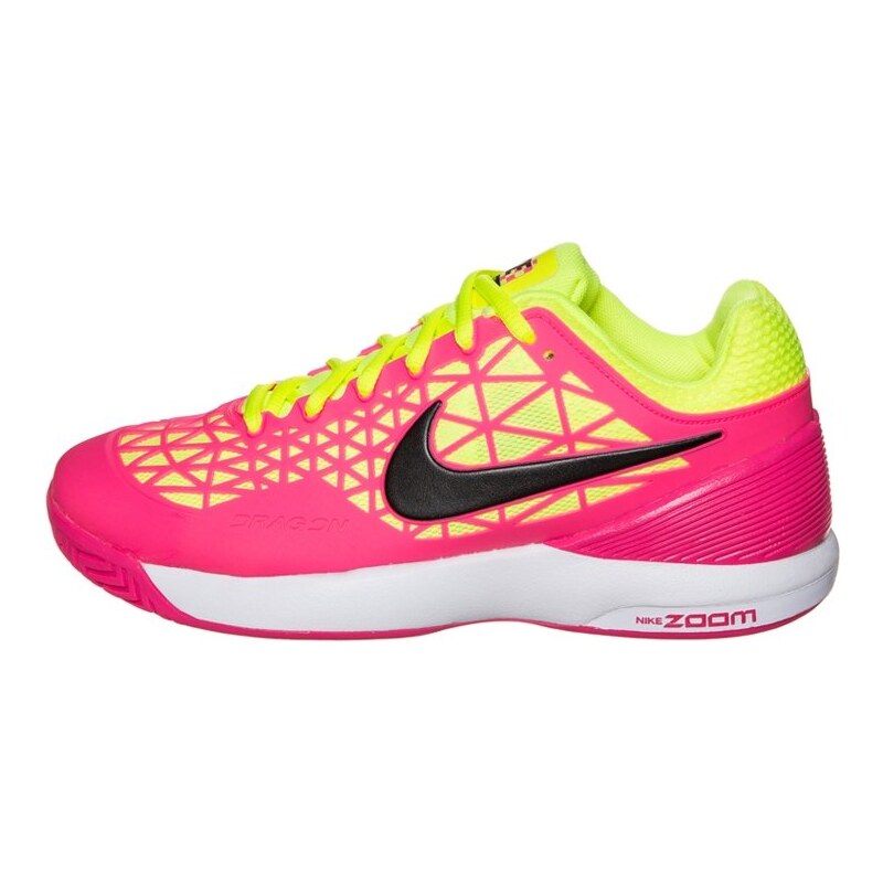 Nike Performance ZOOM CAGE 2 Chaussures de tennis sur terre battue pink blast/black/volt
