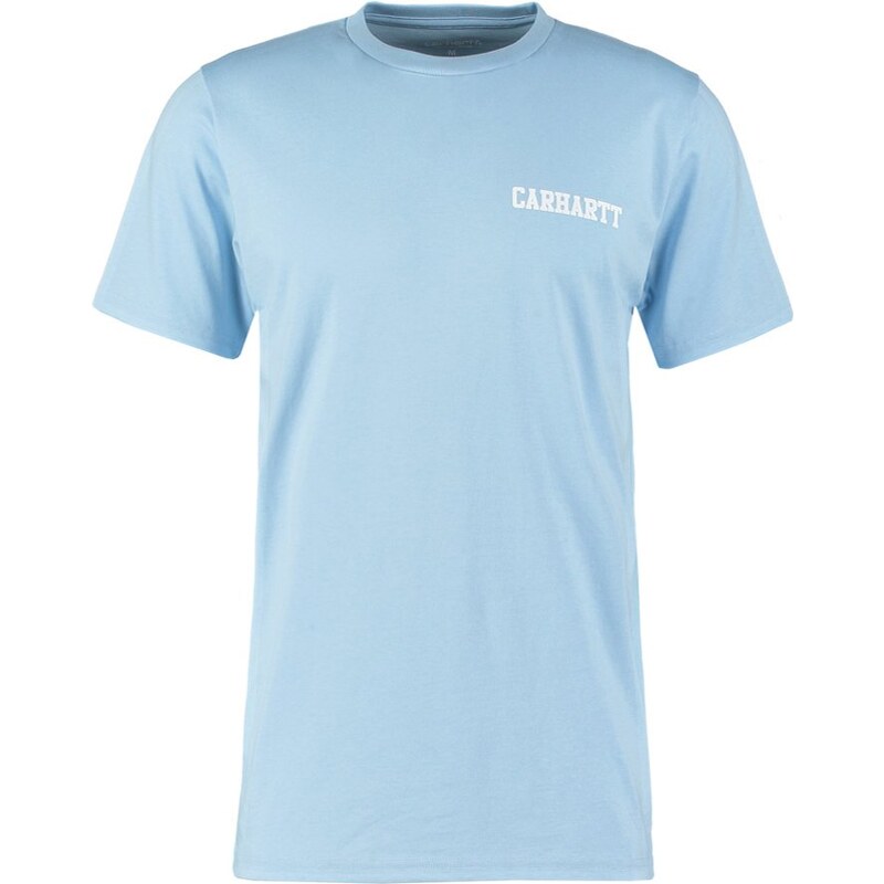 Carhartt WIP COLLEGE SCRIPT PASTELS Tshirt basique soft blue/white