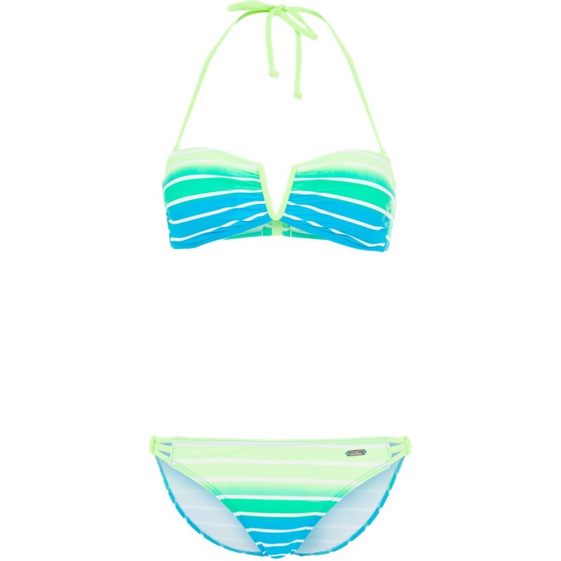 Venice Beach Bikini turquoise striped