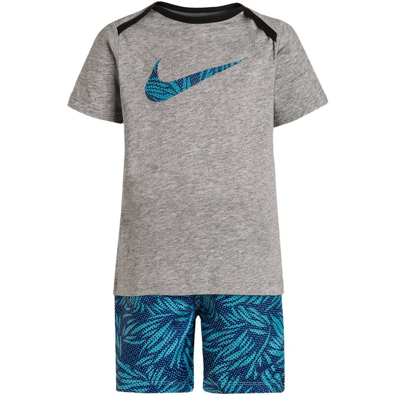 Nike Performance SET Tshirt imprimé dark grey heather/light photo blue