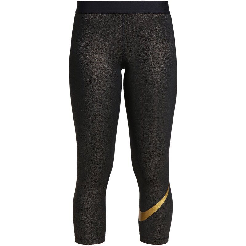 Nike Performance Pantalon 3/4 de sport black/metallic/gold