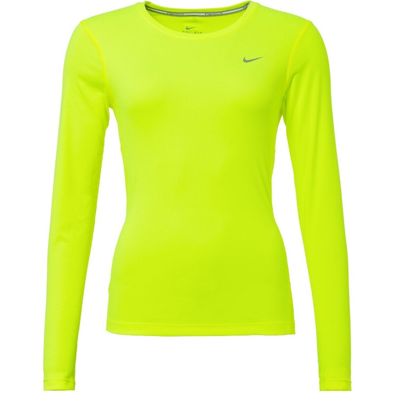 Nike Performance MILER Tshirt à manches longues volt/reflective silver