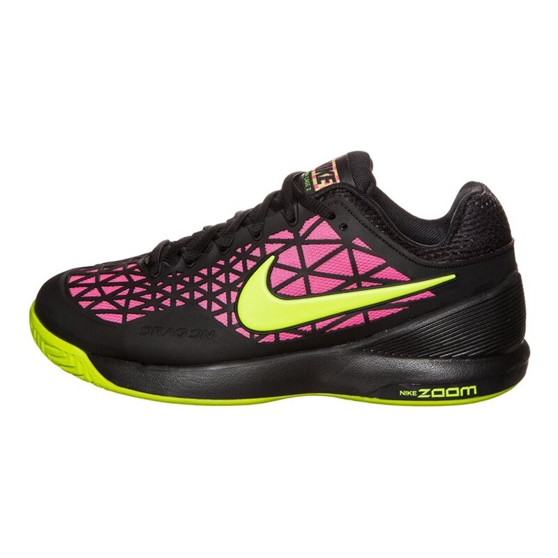Nike Performance ZOOM CAGE 2 Chaussures de tennis sur terre battue black/volt/pink blast