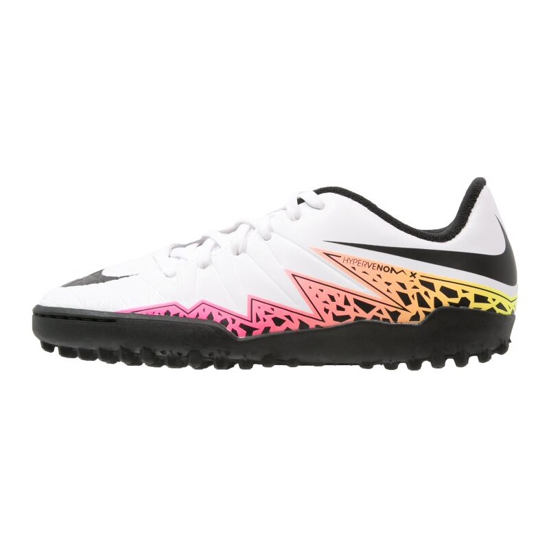 Nike Performance HYPERVENOM PHELON II TF Chaussures de foot multicrampons white/black/total orange/volt/pink blast