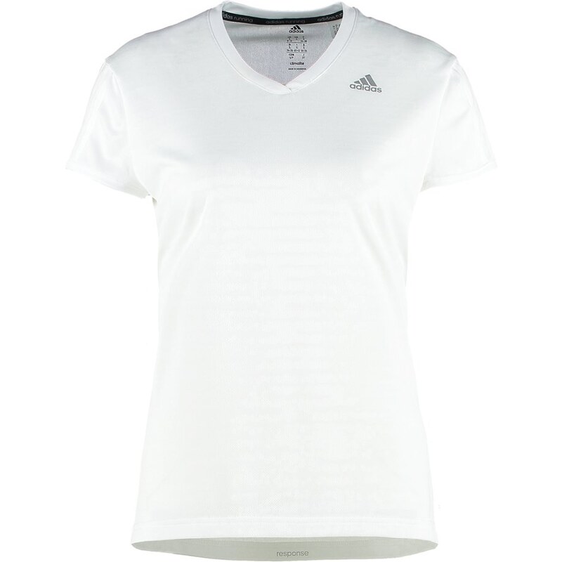 adidas Performance Tshirt de sport white/reflective silver