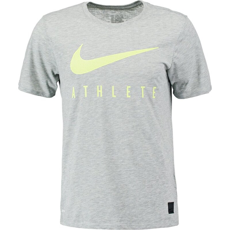 Nike Performance Tshirt imprimé dark grey heather/volt