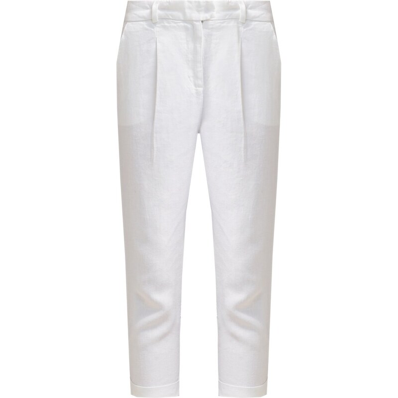 120% Lino Pantalon classique white