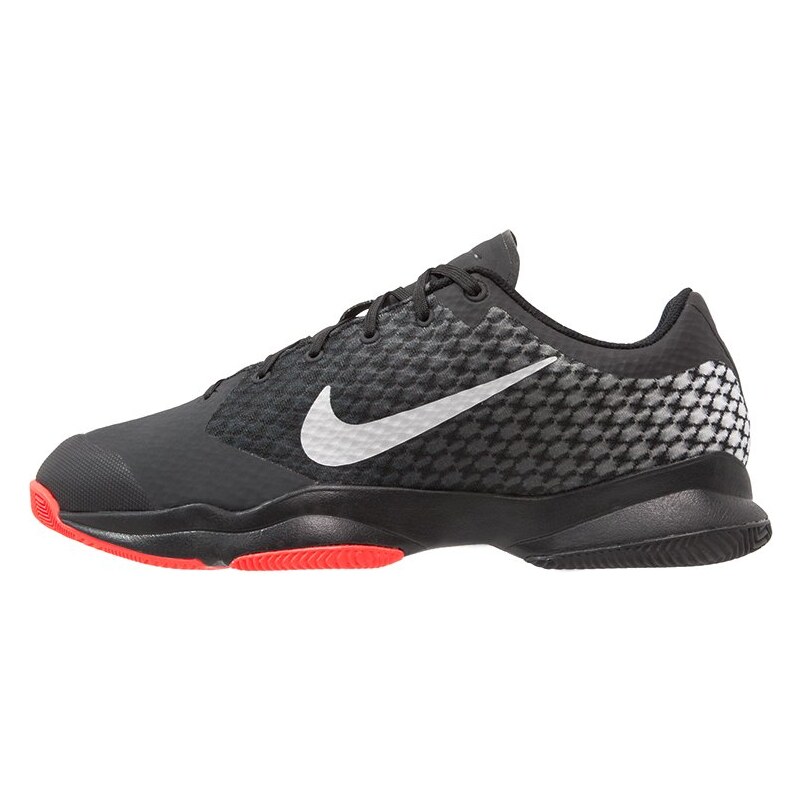 Nike Performance AIR ZOOM ULTRA Chaussures de tennis sur terre battue black/metallic silver/bright crimson