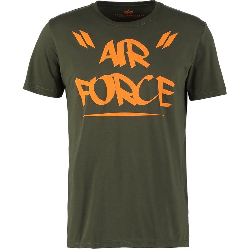 Alpha Industries AIR FORCE Tshirt imprimé dark green