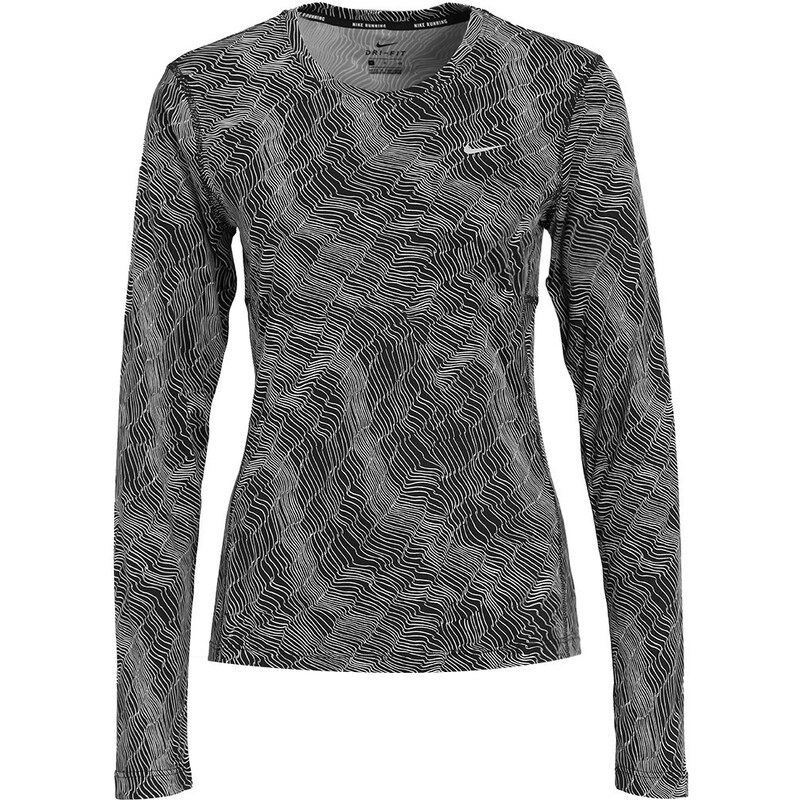 Nike Performance MILER Tshirt à manches longues black/reflective silver