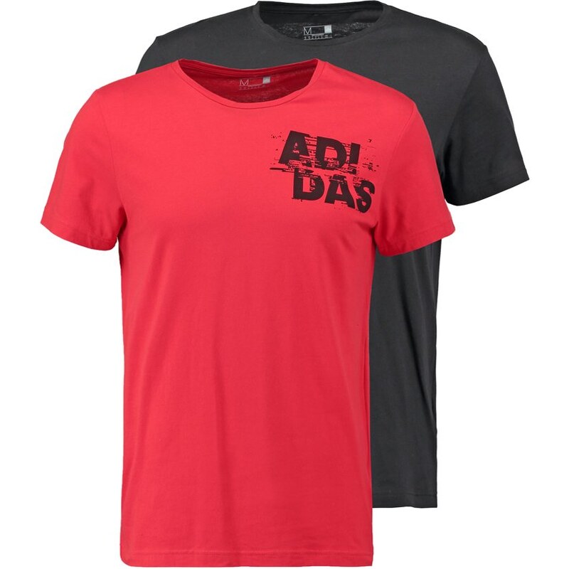 adidas Performance 2 PACK Tshirt imprimé black/vivid red