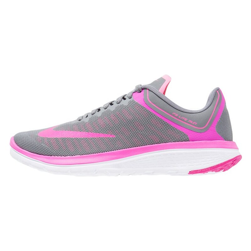 Nike Performance FS LITE RUN 4 Chaussures de running compétition cool grey/pink blast/fire pink/white