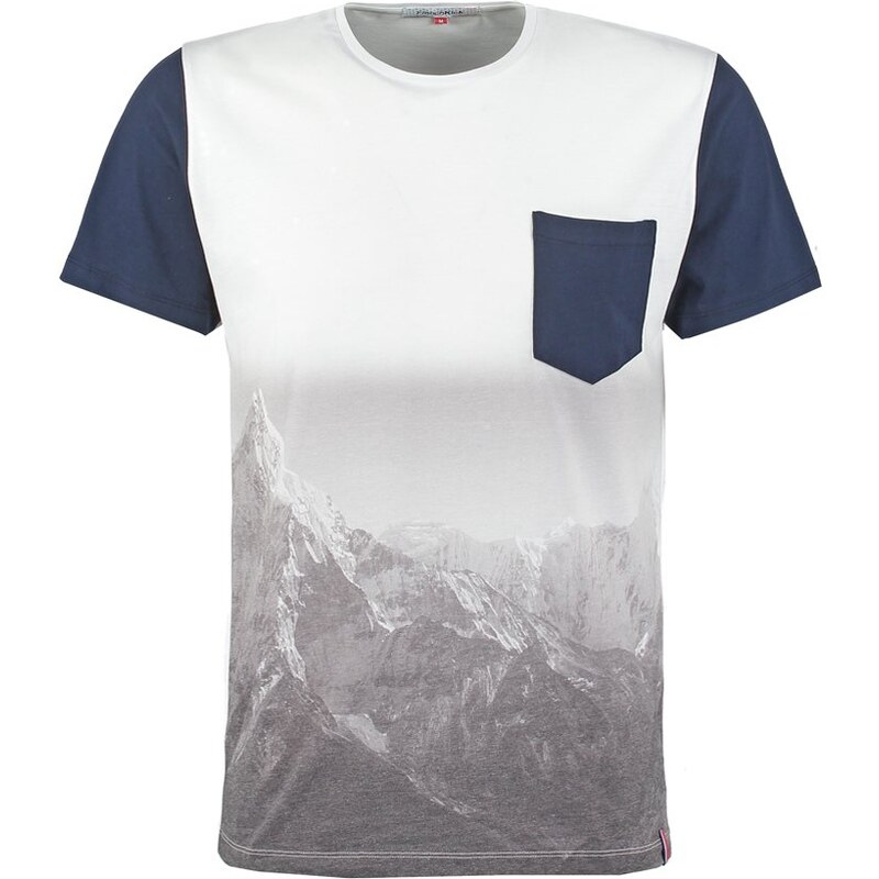 French Kick MONTAGNE Tshirt imprimé white/navy