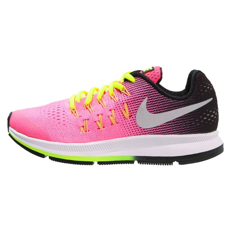Nike Performance ZOOM PEGASUS 33 Chaussures de running neutres hyper pink/metallic silver/black/volt/white