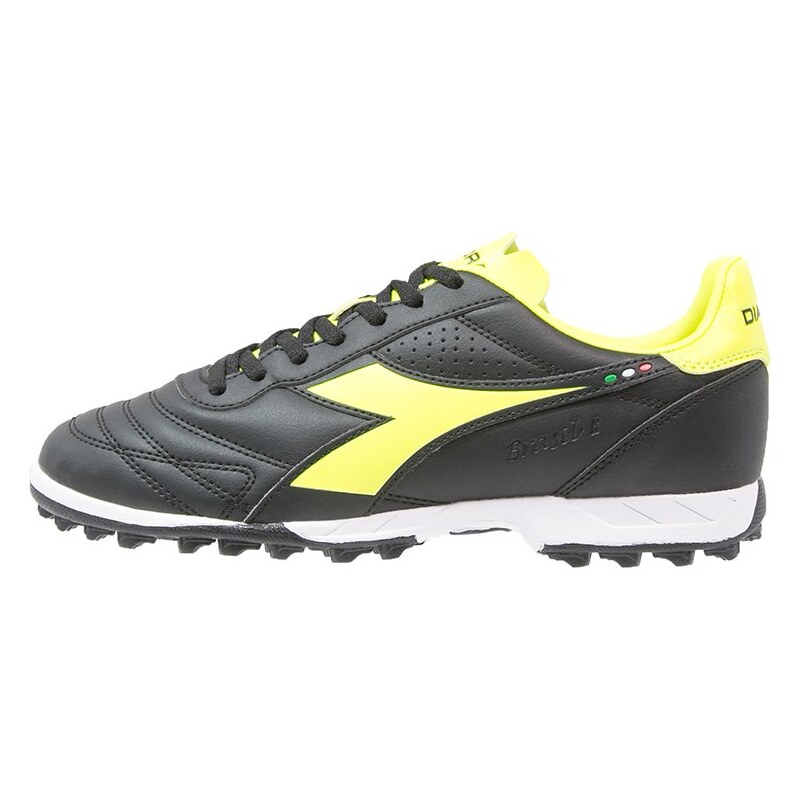 Diadora BRASIL TF Chaussures de foot multicrampons black/fluo yellow