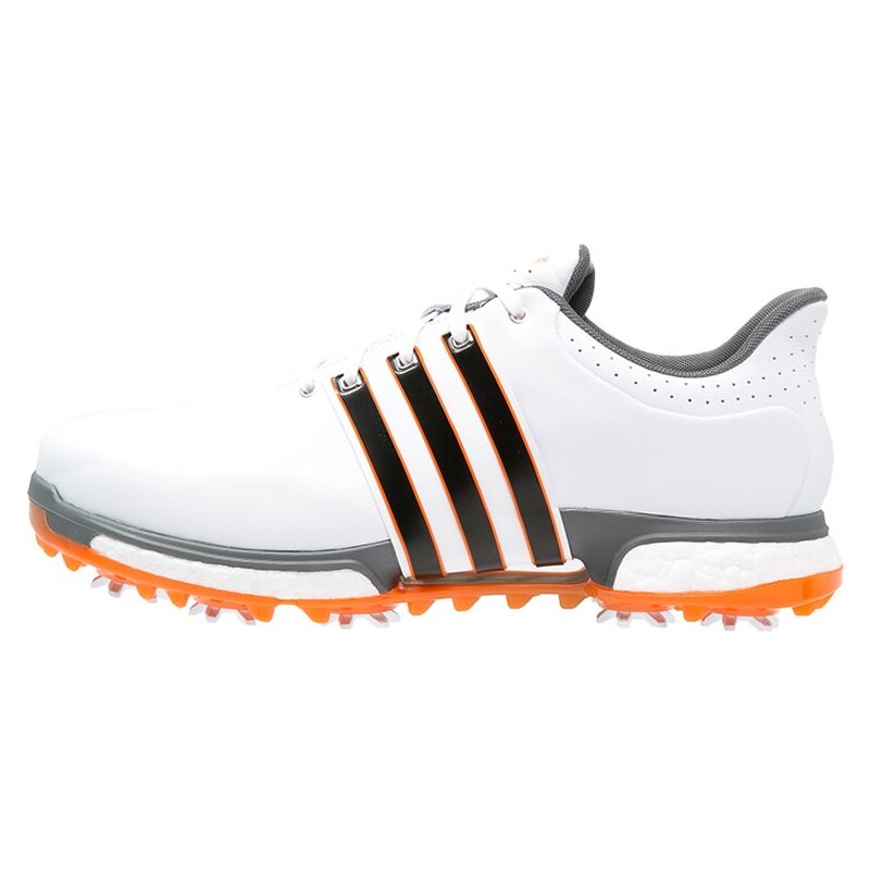 adidas Golf TOUR360 BOOST WD Chaussures de golf white/dark silver metallic/unity orange