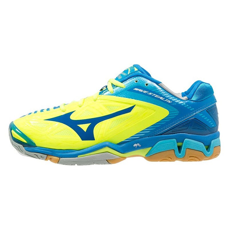 Mizuno WAVE 3 Chaussures de handball neon yellow/directoire blue/blue atoll