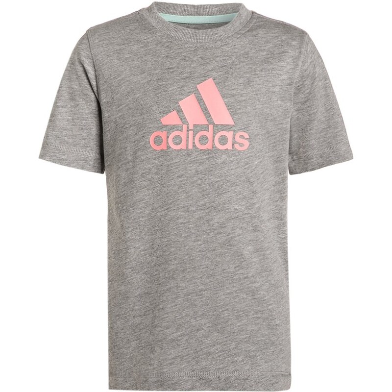 adidas Performance ESSENTIALS Tshirt imprimé medium grey heather/ray pink