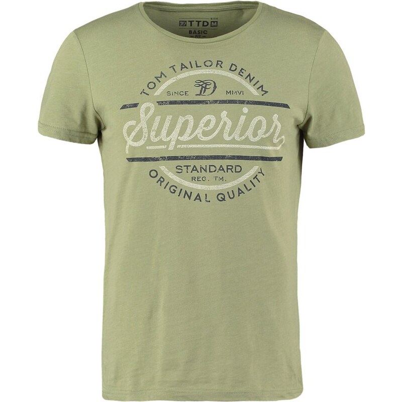 TOM TAILOR DENIM BASIC FIT Tshirt imprimé greyish green
