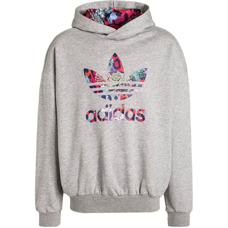 adidas Originals Sweatshirt medium grey heather/multicolor/fresh pink