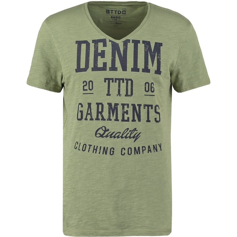 TOM TAILOR DENIM BASIC FIT Tshirt imprimé greyish green