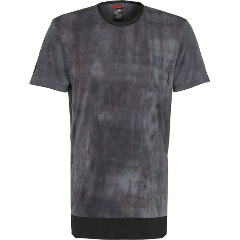 adidas Performance D ROSE Tshirt imprimé black/solid grey