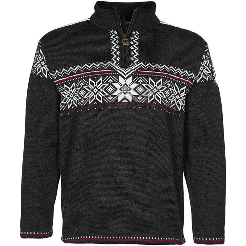 Dale of Norway HOLMENKOLLEN Pullover dark chracoal/off white/red roses