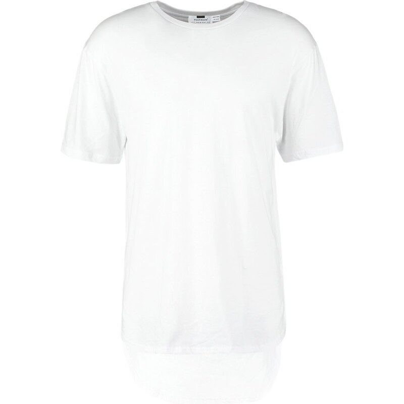 Topman LONGLINE FIT Tshirt imprimé white