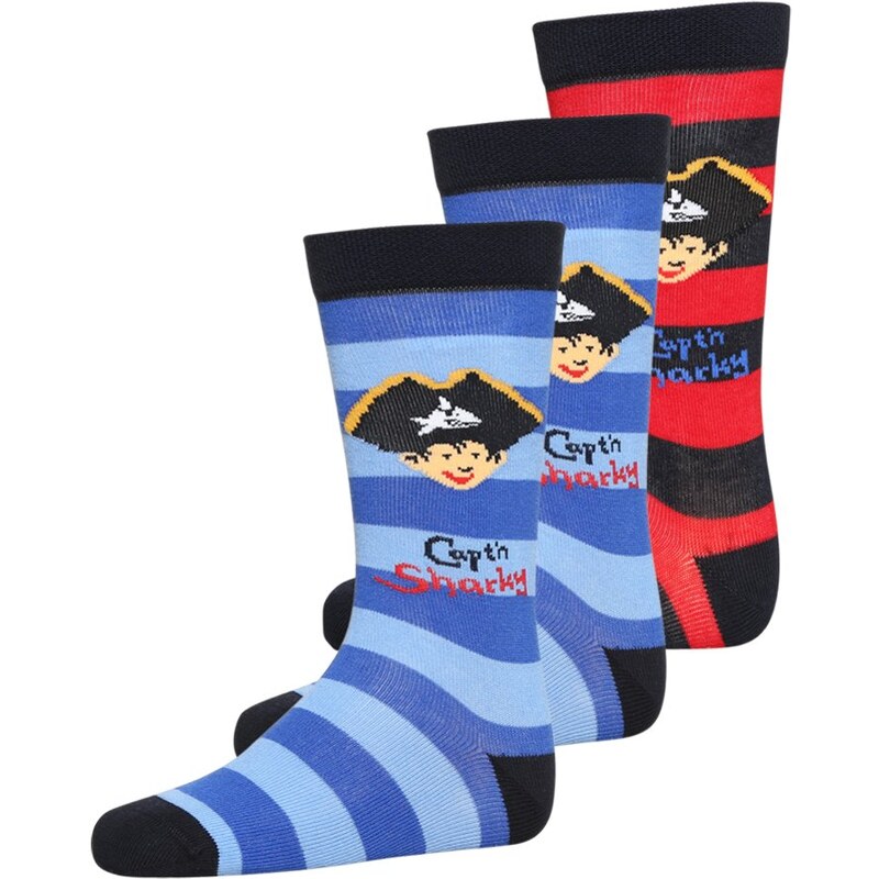 Coppenrath Verlag CAPT'N SHARKY 3 PACK Chaussettes hautes navy/red