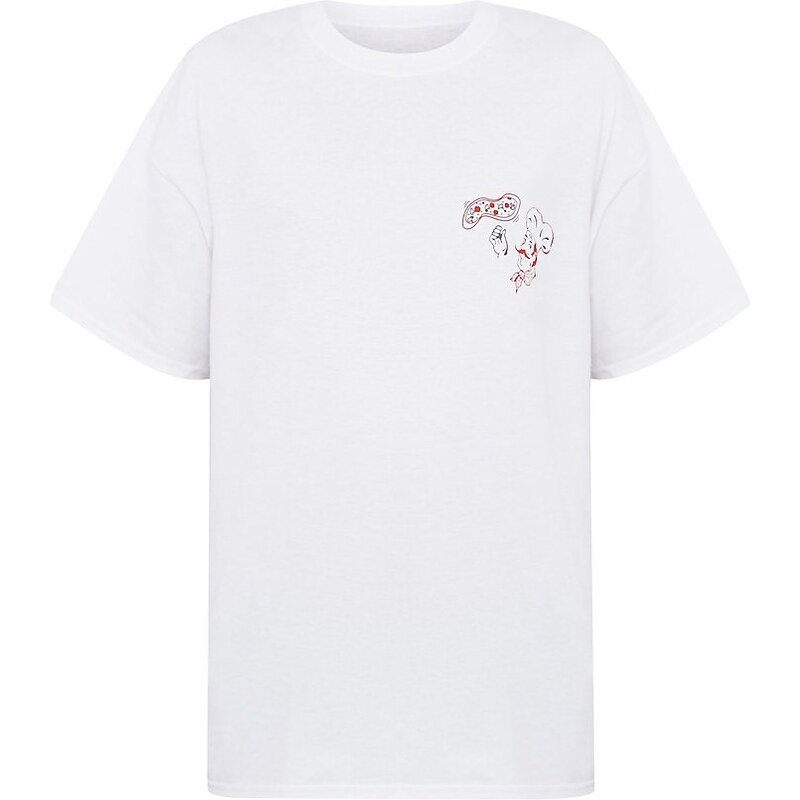 Urban Outfitters PIZZA BOX Tshirt imprimé white