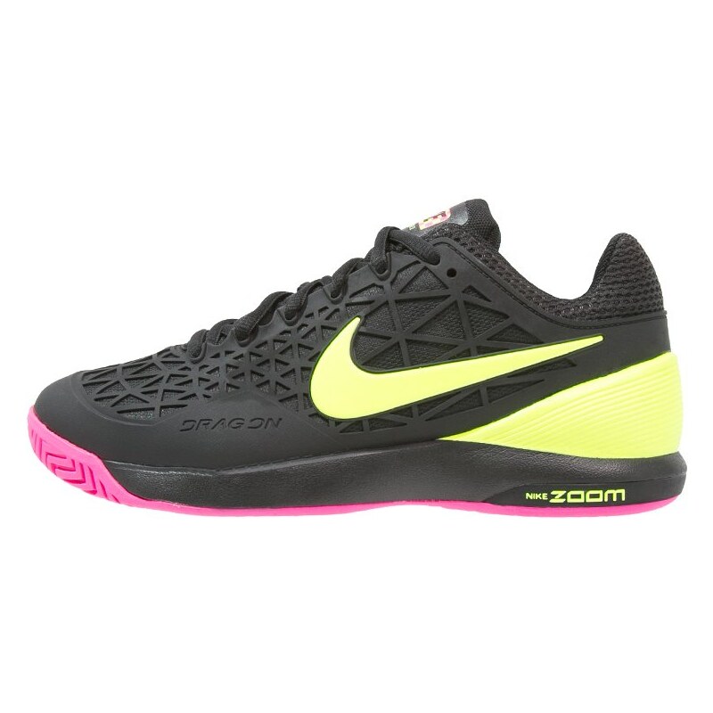 Nike Performance ZOOM CAGE 2 Chaussures de tennis sur terre battue black/volt/pink blast