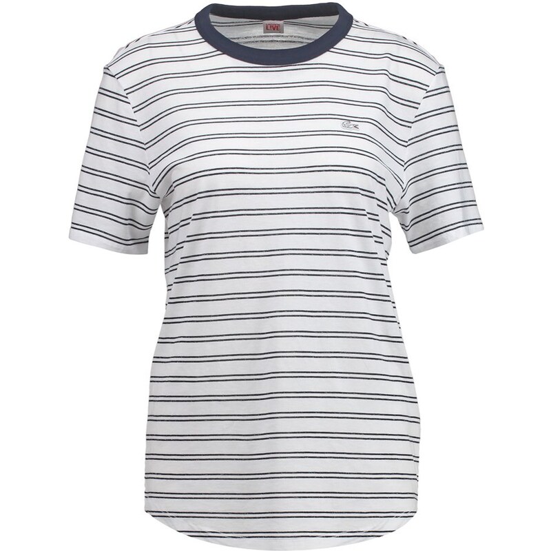 Lacoste LIVE Tshirt imprimé white/navy blue