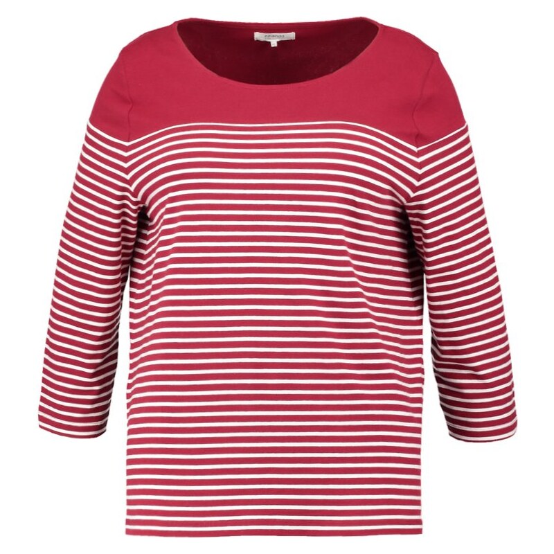 Zalando Essentials Curvy Tshirt à manches longues dark red/off white